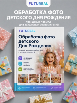 Промты для фото с детского Дня Рождения. Промт-бук с инструкцией и примерами